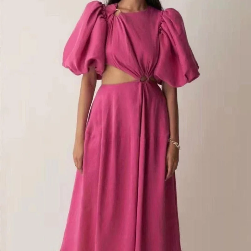 Limited Quantity casual shift dressKittenAlarm - Lizette Lantern Sleeves Cut Out Solid Dress Limited Quantity casual shift dressKittenAlarm - Lizette Lantern Sleeves Cut Out Solid Dress