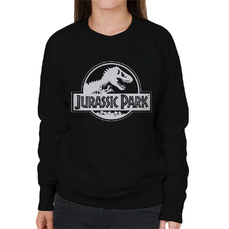 high-end athletic hoodieJurassic Park Classic Black & White Logo Women's Sweatshirt