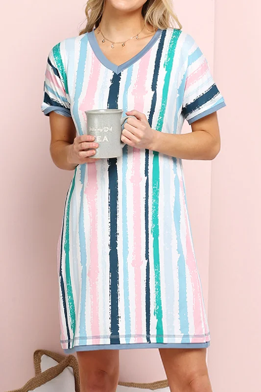 Can't Miss floral dressV-NECK SHORT SLEEVE SLEEPWEAR DRESS