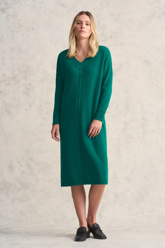 Don't Wait one-shoulder dressMerino V Neck Knit Dress