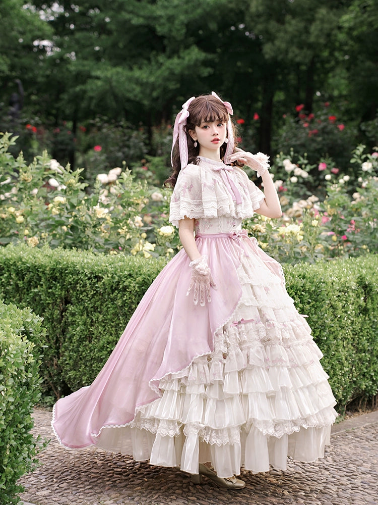 comfy maxi dressWith PUJI~Nanke~Classic Lolita OP Dress Outfit with Edwardian Collar