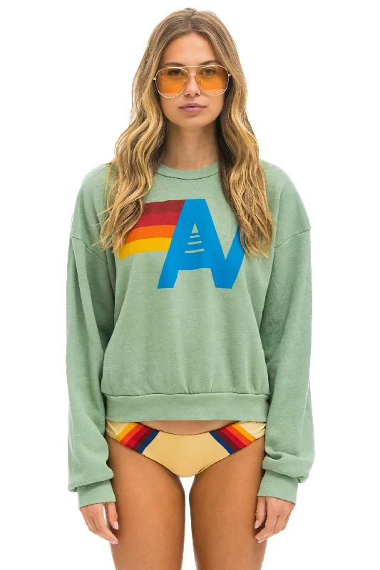 modern sports hoodieLOGO RELAXED CREW SWEATSHIRT - SAGE