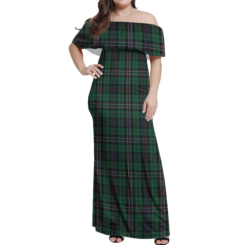 Super Sale Scotland National Tartan Off Shoulder Long Dress