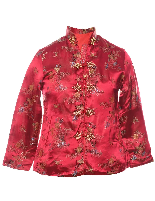 sporty jacketBrocade Design Red Traditional Evening Jacket - M