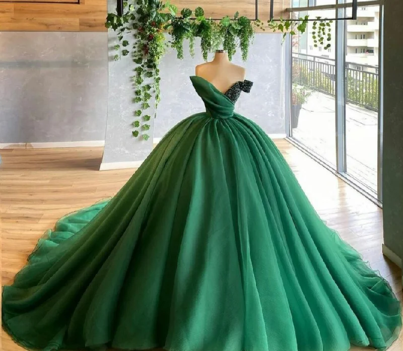 casual midi dressGreen Quinceanera Dresses Ball Gown Sexy V Neck Tulle Formal Dress Y296