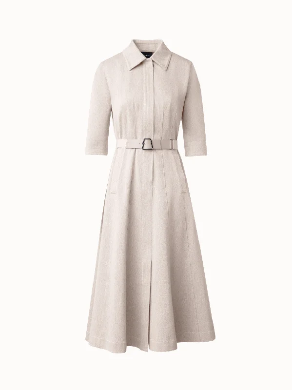 YEAR-End Sale fitted cocktail dressCotton Denim Midi Shirt Dress