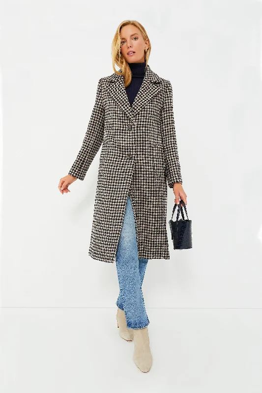 cozy wool-blend coatLight Fawn Houndstooth Angelina Wool Jacket