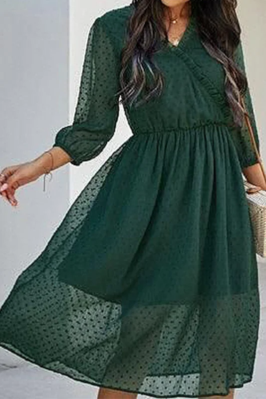 Overstock Sale winter dressV NECK MAXI DRESS