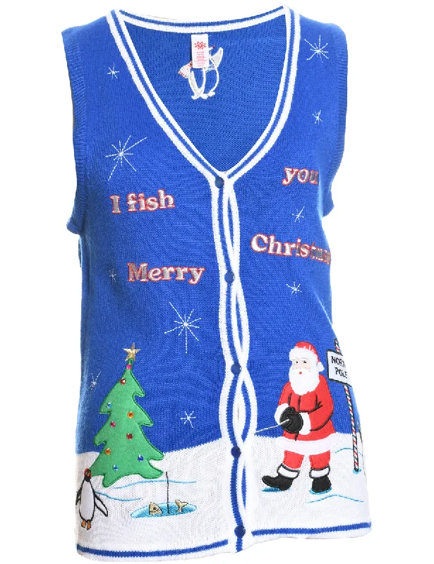 Closeout Sale Santa Claus Christmas Sweater Vest - S