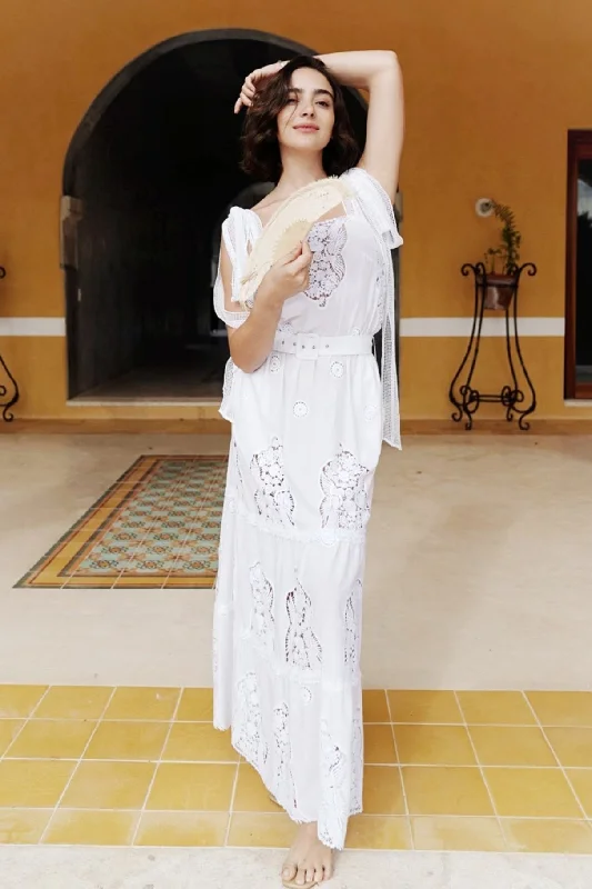 Exclusive Online Offer Fatema Crochet-Trimmed Dress - Pure White
