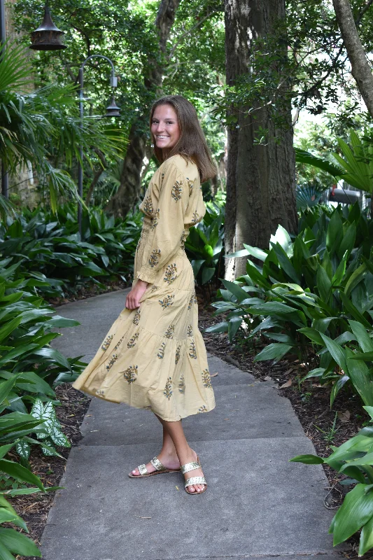 Shop and Save Jacqui Midi Dress Caramel Milos