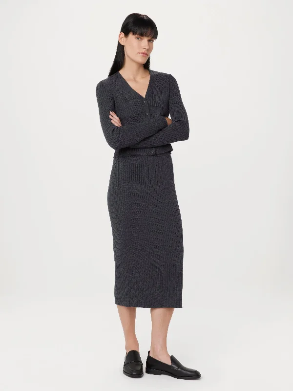 Clearance Items textured dressThe Merino Sweater Skirt in Charcoal Grey