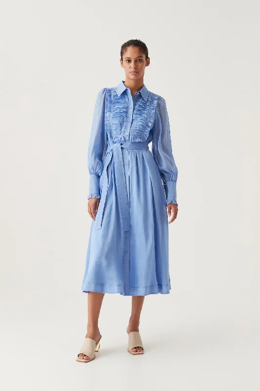 Flash Deals casual midi dressIris Pleated Bib Midi Dress