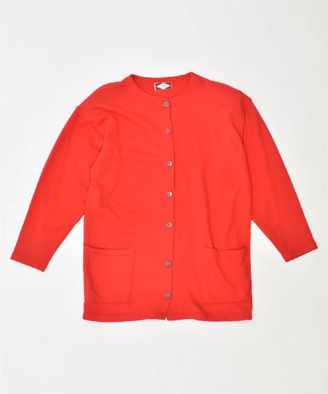 Daily Deals relaxed fit hoodieMODA LANA Womens Cardigan Sweater UK 16 Large Red Cotton Vintage