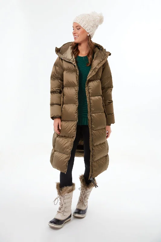 long-sleeve winter jacketBrushed Olive Metallic Payton Puffer Coat