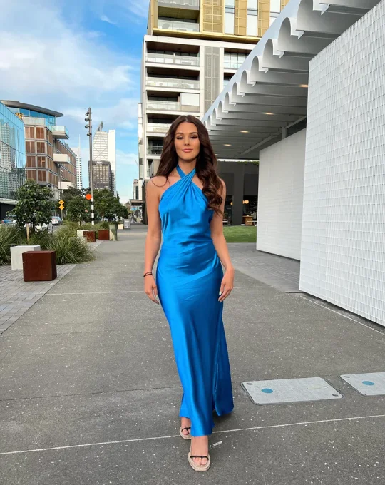 Steals and Deals stylish party dressRoyal Blue Cross Neck Halter Backless Satin Party Dress, DP2299 Steals and Deals stylish party dressRoyal Blue Cross Neck Halter Backless Satin Party Dress, DP2299