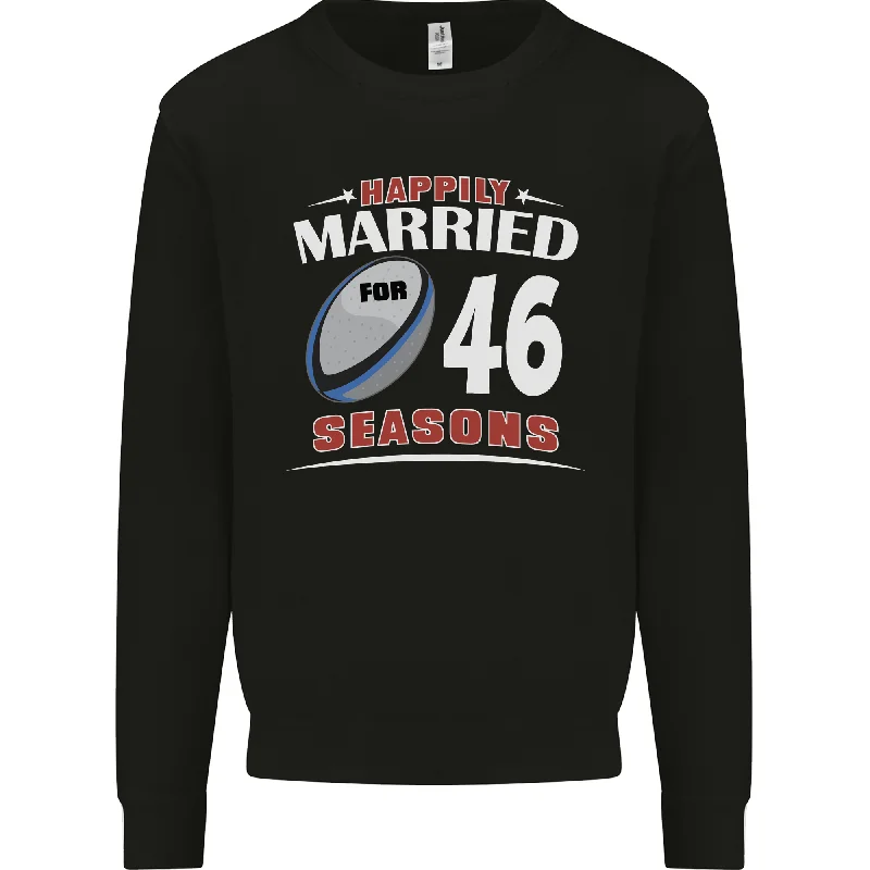 comfy workout sweatshirt46 Year Wedding Anniversary 46th Rugby Mens Sweatshirt Jumper