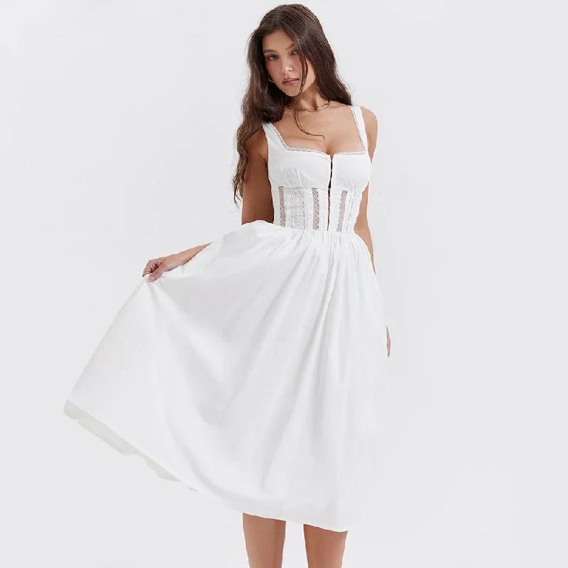 Big Discounts In the Clouds Corset Bustier Midi Dress