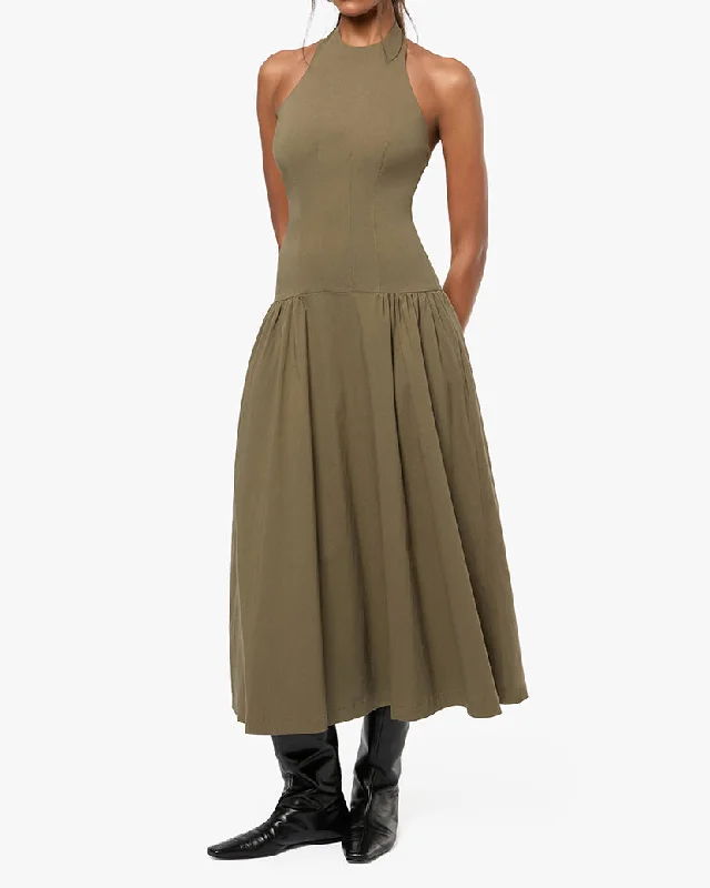 Price Fest draped dressHalter Corset Midi Dress