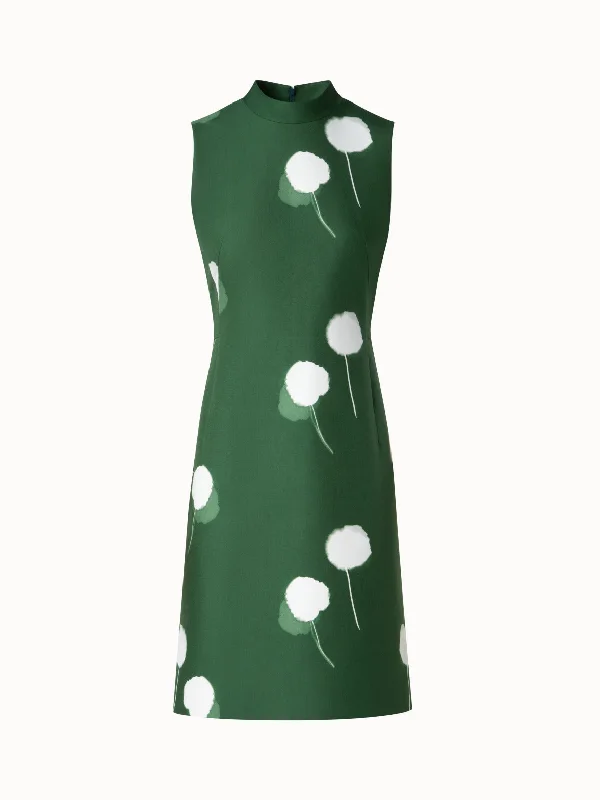 Savings Bonanza casual evening dressSheath Dress in Cotton Silk Double-Face with Dandelion Print Savings Bonanza casual evening dressSheath Dress in Cotton Silk Double-Face with Dandelion Print