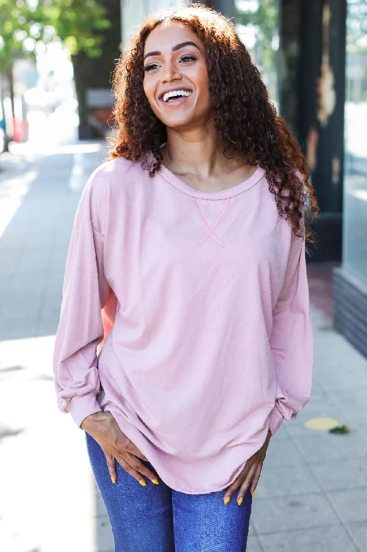 Extra Savings Mauve French Terry Sweater