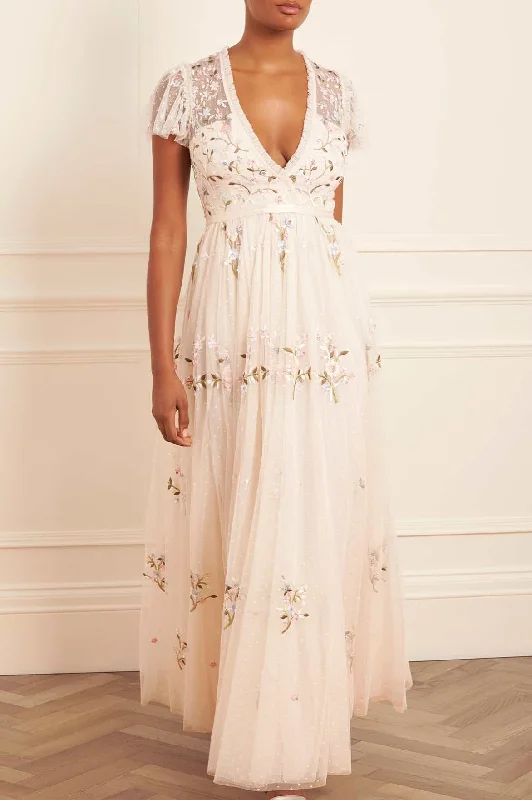 Final Markdown Petunia Cap Sleeve Gown