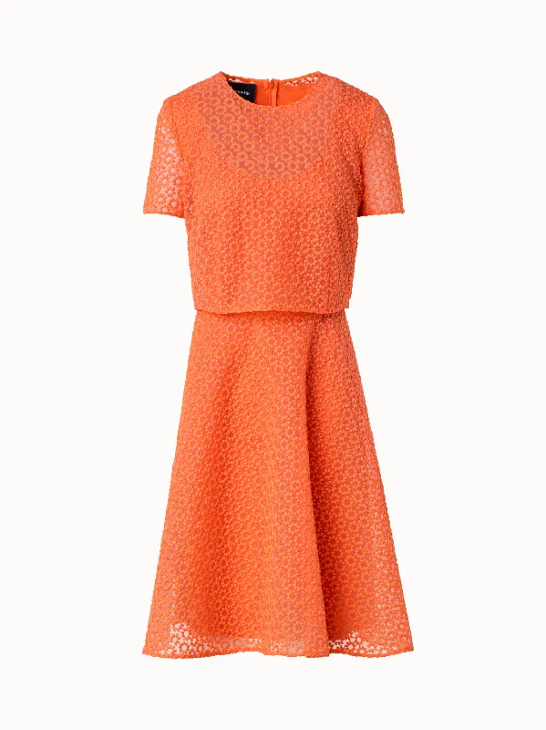 Special Offer casual dressOrganza Dress with St.Gallen Flower Embroidery