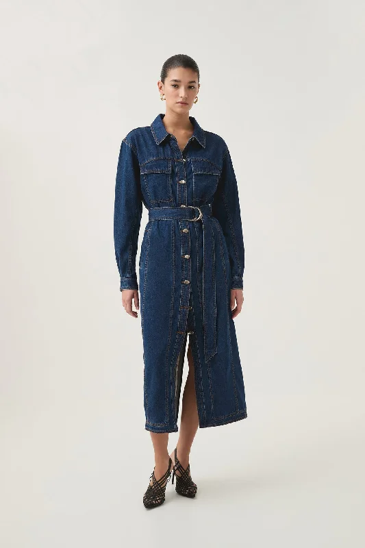 Price Reduction ruched dressNeo Denim Midi Dress