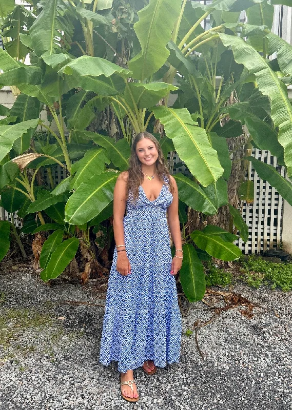 Clearance Event Lindsay Maxi Dress Blue Diamond