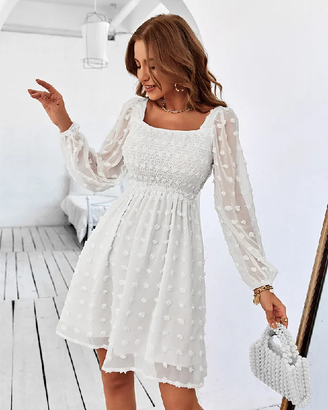 Price Drop silk dressTreat Yourself Pocketed Pom Dress - Champagne