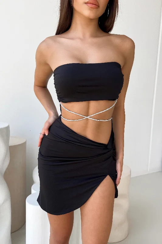 Instant Discount textured dressSUITABLE GIL DRESS - BLACK