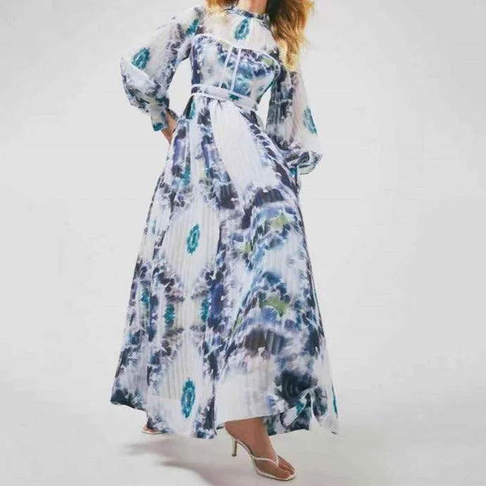 Can't Miss boho dressKittenAlarm - Talitha Tie-dye Poet Sleeves Maxi Dress