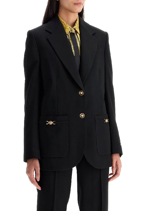 trendy casual outerwearVersace Single-Breasted Wool Stretch Blazer