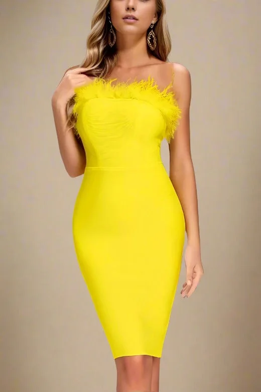 textured dressErin Bandage Dress - Sun Yellow