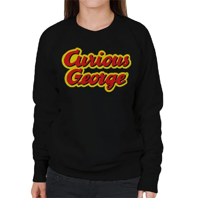 Seasonal Clearance sporty casual hoodieCurious George Big Outlined Logo Font Women's Sweatshirt Seasonal Clearance sporty casual hoodieCurious George Big Outlined Logo Font Women's Sweatshirt