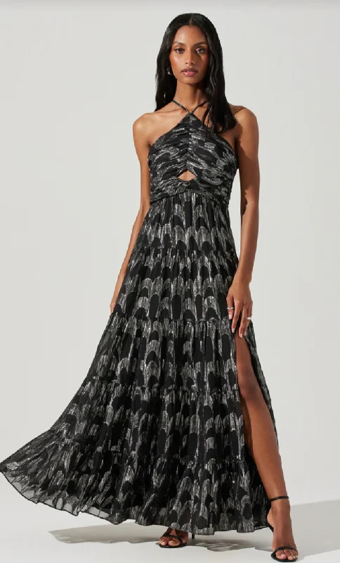 Major Savings sophisticated dressHalter Maxi Dress with Slit by Astr the Label