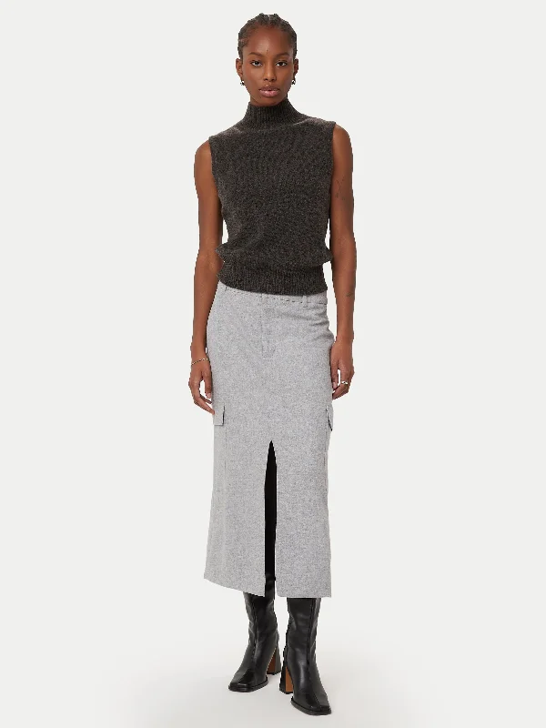 Savings Spectacular boho dressThe Cargo Midi Skirt in Light Grey
