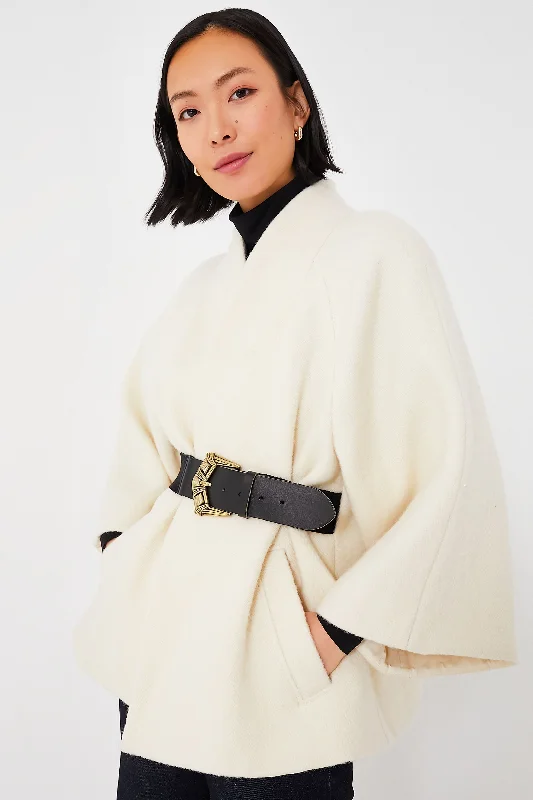 wool-blend coatEcru Hini Cape