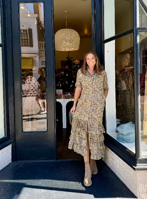 Factory Direct Sale Lola Maxi Dress Tuscan Green Floral