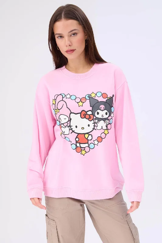 Final Sale soft sports hoodieHello Kitty And Friends Graphic Crew Neck Sweatshirt