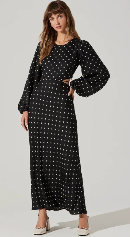 Take Advantage boho-chic dressPolka Dot Long Sleeve Maxi Dress by ASTR the Label