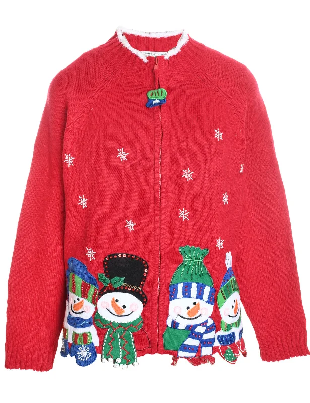 outdoor adventure coatSnowman Christmas Cardigan - L