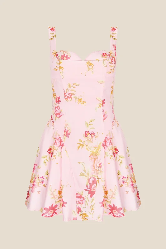 knit dressStraps Floral Print A-line Short Dress