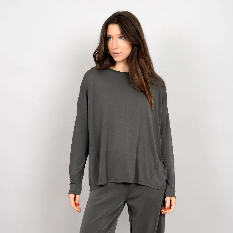 Extra Discounts loose fit athletic hoodieLeila Super Soft Modal LS Top