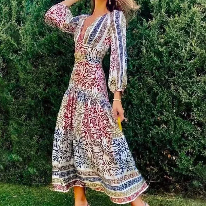 Discount Mania silk dressKittenAlarm - Sheena Autumn Style Maxi Dress