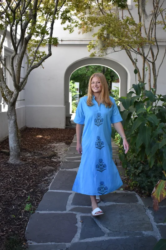 Stock Clearance Darren Midi Dress Short Sleeve Row Blue Milos