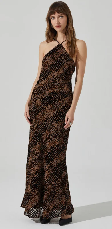 Clearance Items chic dressBriotte Halter Printed Maxi Dress by ASTR the Label