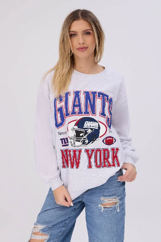 Markdowns oversized pullover hoodieNew York Giants Graphic Crew Neck Sweatshirt