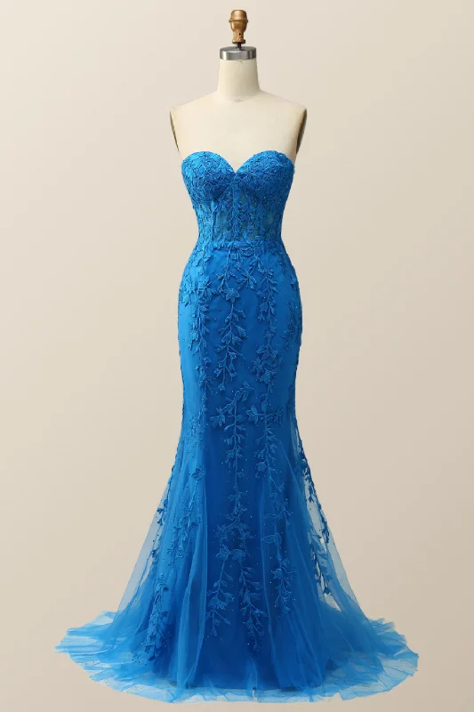 wrap dressSweetheart Blue Lace Mermaid Dress