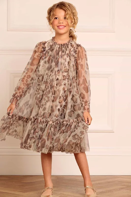 Must-Have Deals Leopard Long Sleeve Kids Dress
